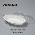 Biodegradable Disposable Paper Pulp Oval Bowls 900 pcs