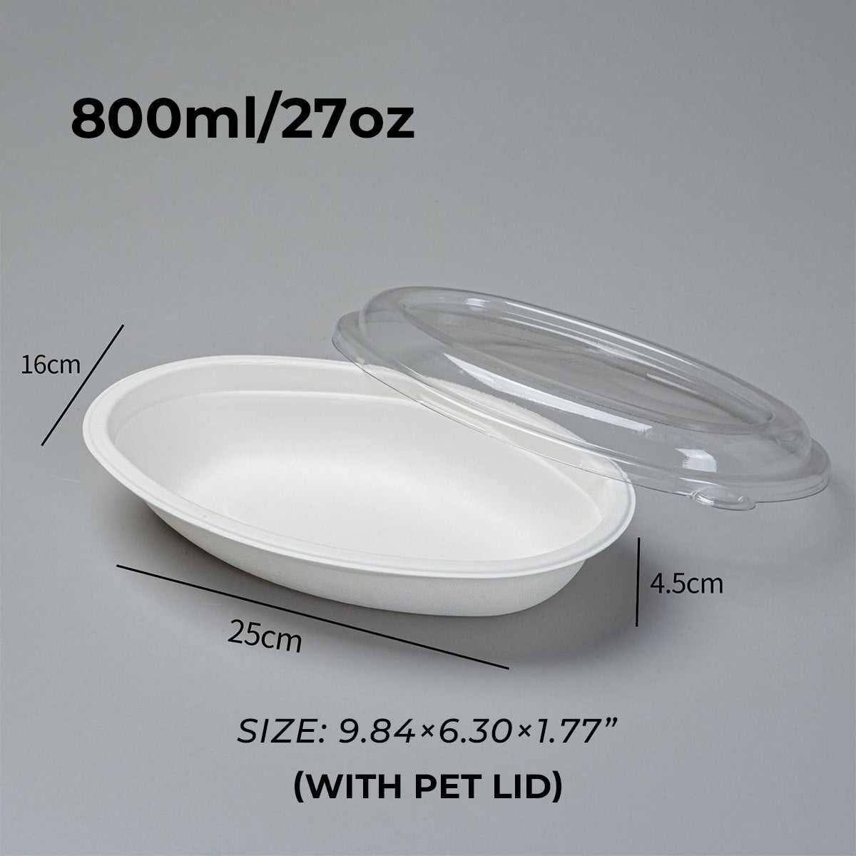 Biodegradable Disposable Paper Pulp Oval Bowls 900 pcs