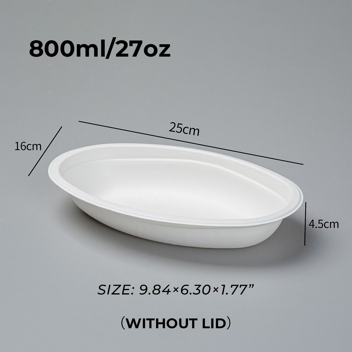 Biodegradable Disposable Paper Pulp Oval Bowls 900 pcs