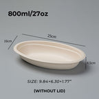 Biodegradable Disposable Paper Pulp Oval Bowls 900 pcs