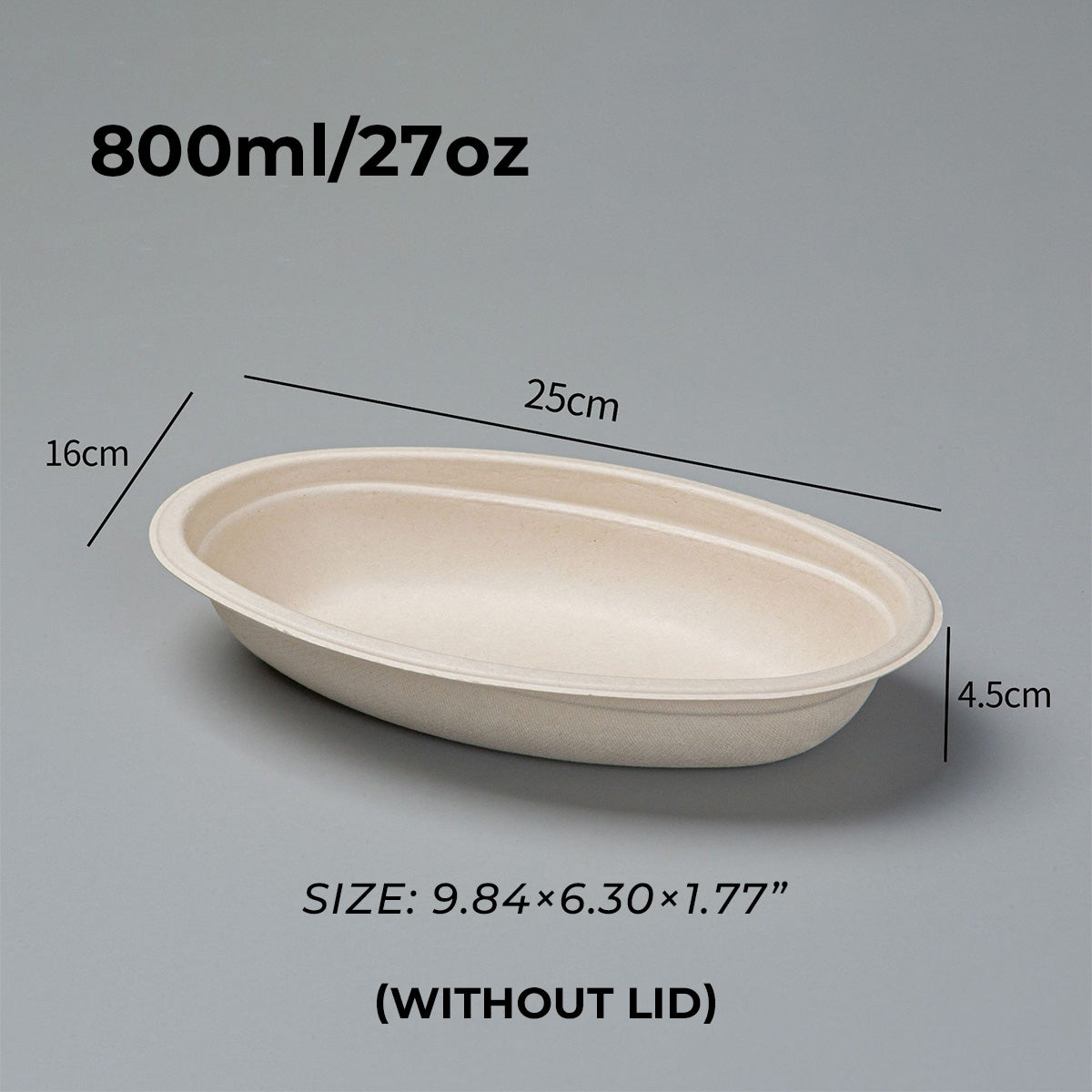 Biodegradable Disposable Paper Pulp Oval Bowls 900 pcs