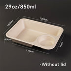 Disposable Salad Boxes with Sauce Cups - Biodegradable Paper Pulp Takeout Containers  500 pcs