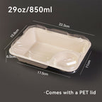 Disposable Salad Boxes with Sauce Cups - Biodegradable Paper Pulp Takeout Containers  500 pcs