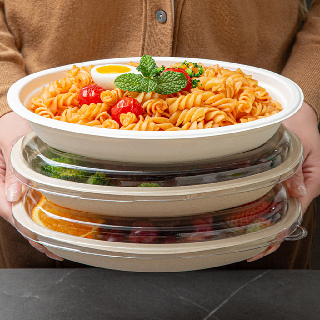 Biodegradable Disposable Paper Pulp Oval Bowls 900 pcs