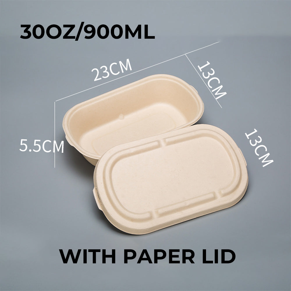 Disposable Paper Pulp Takeout Containers - Multi-Size Options 500ml-1000ml 丨 800 pcs
