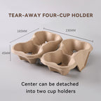 Disposable Biodegradable Coffee & Bubble Tea Cup Carriers - Eco-Friendly Takeout Holders