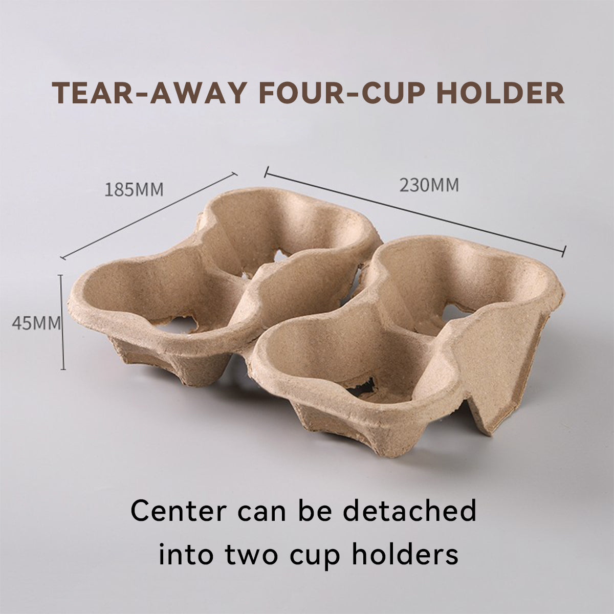 Disposable Biodegradable Coffee & Bubble Tea Cup Carriers - Eco-Friendly Takeout Holders