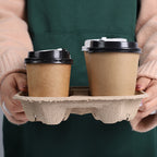 Disposable Biodegradable Coffee & Bubble Tea Cup Carriers - Eco-Friendly Takeout Holders