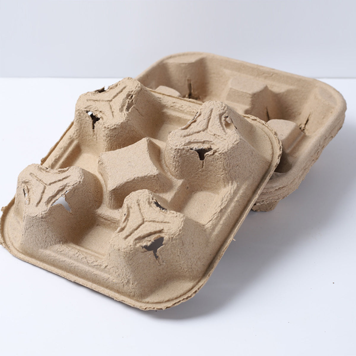 Disposable Biodegradable Coffee & Bubble Tea Cup Carriers - Eco-Friendly Takeout Holders