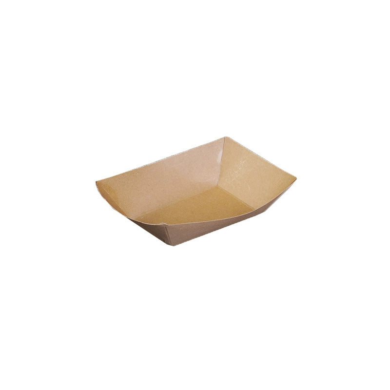 Kraft Paper Open-Top Food Boxes - Disposable Takeout Containers for Fried Chicken, Fries & Wings