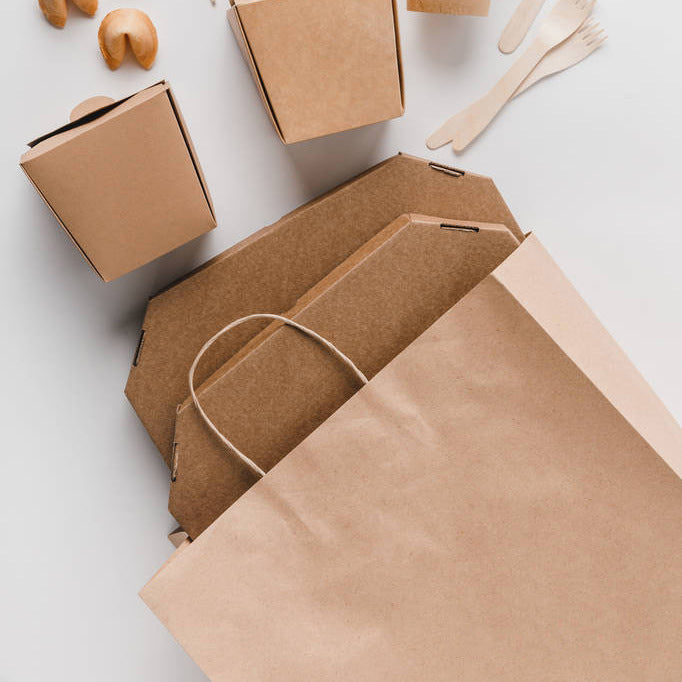 Premium Kraft Paper Bags with Twisted Handles - Eco-Friendly Coffee & Gift Bags