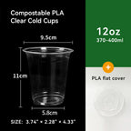 9oz~20oz Disposable PLA Compostable Clear Coffee Juice Cups