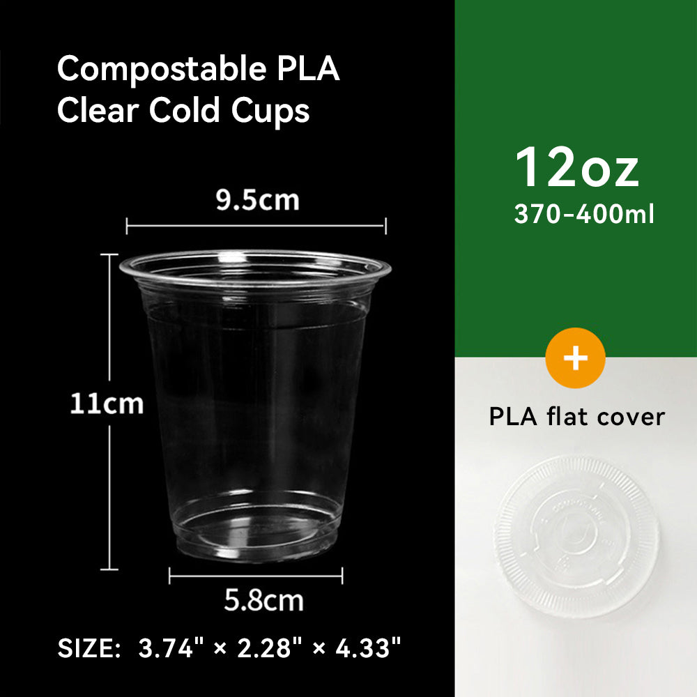 9oz~20oz Disposable PLA Compostable Clear Coffee Juice Cups