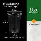 9oz~20oz Disposable PLA Compostable Clear Coffee Juice Cups