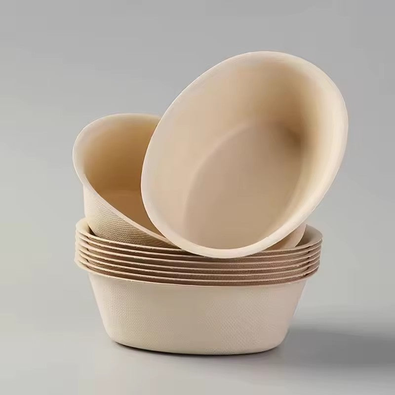 Disposable Paper Food Containers - Oval Bathtub Bowls for Desserts, Ice Cream, Soup & Salad Takeout丨 1500 pcs