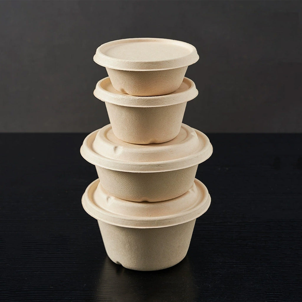 Disposable Paper Pulp Bowls - Biodegradable Round Dining Bowls 1000pcs Bulk Pack