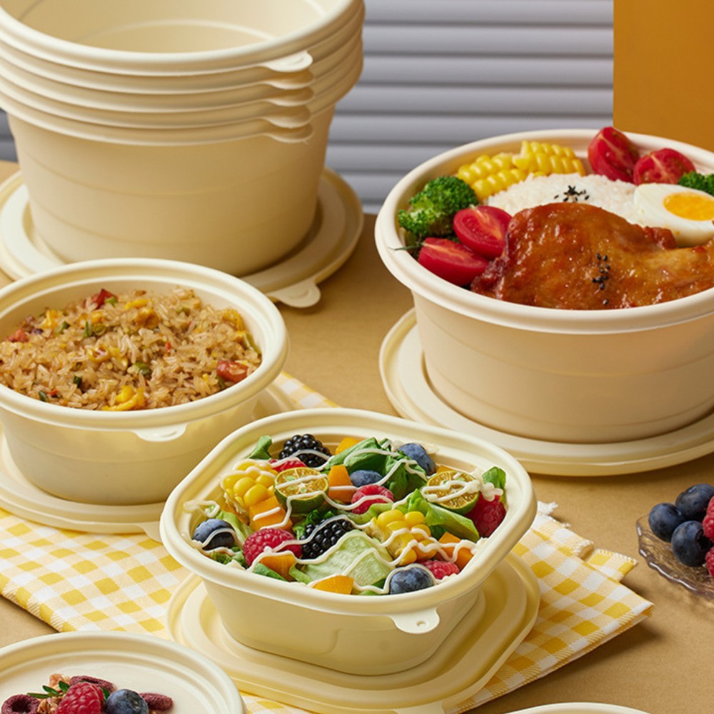 Biodegradable Corn Starch Round Takeout Bowls | 17oz-51oz Multi-Size | 500pcs/Case