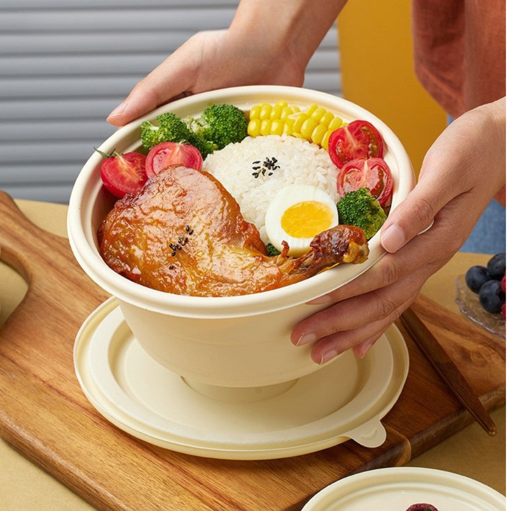 Biodegradable Corn Starch Round Takeout Bowls | 17oz-51oz Multi-Size | 500pcs/Case